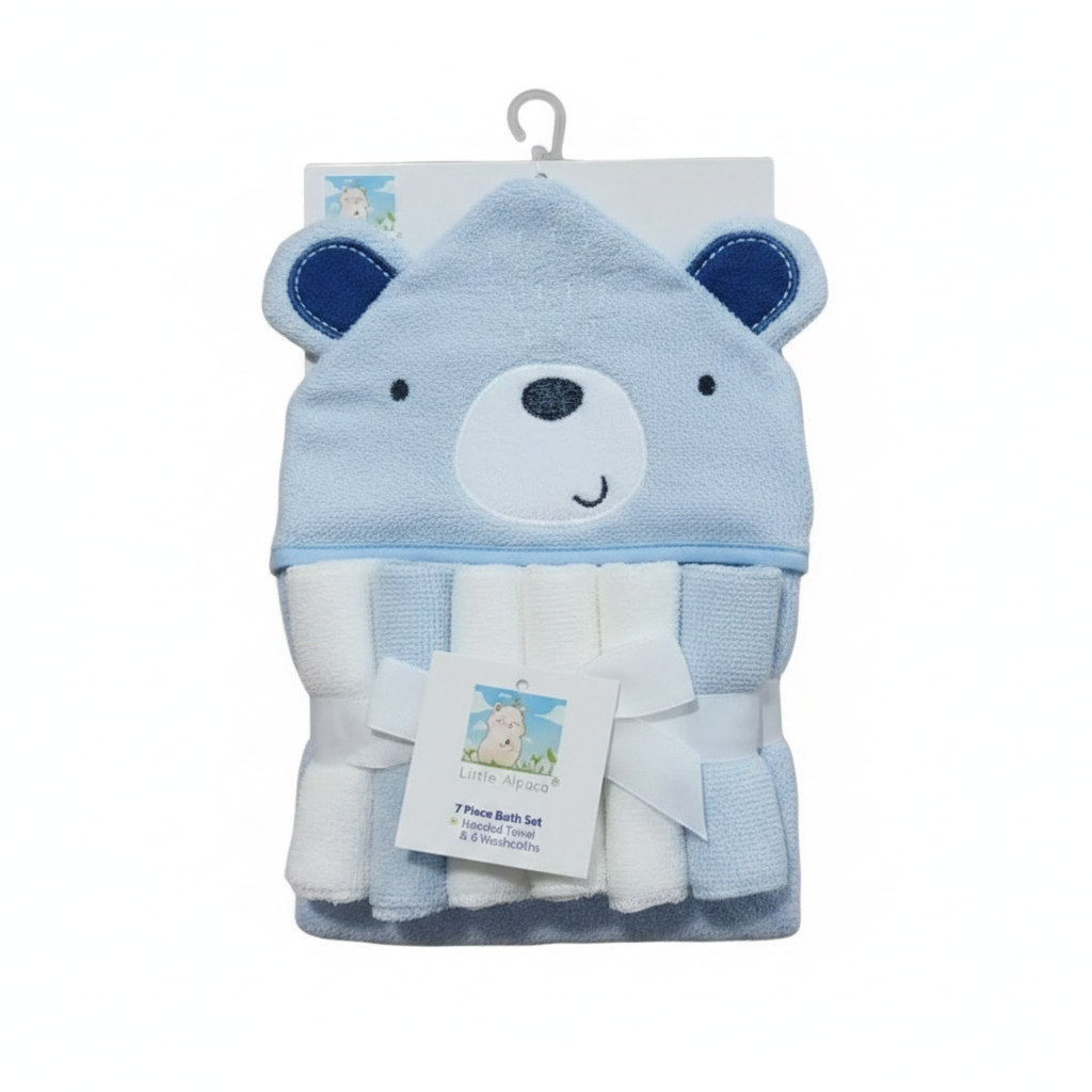 Cartoon bath towel with washcloths set