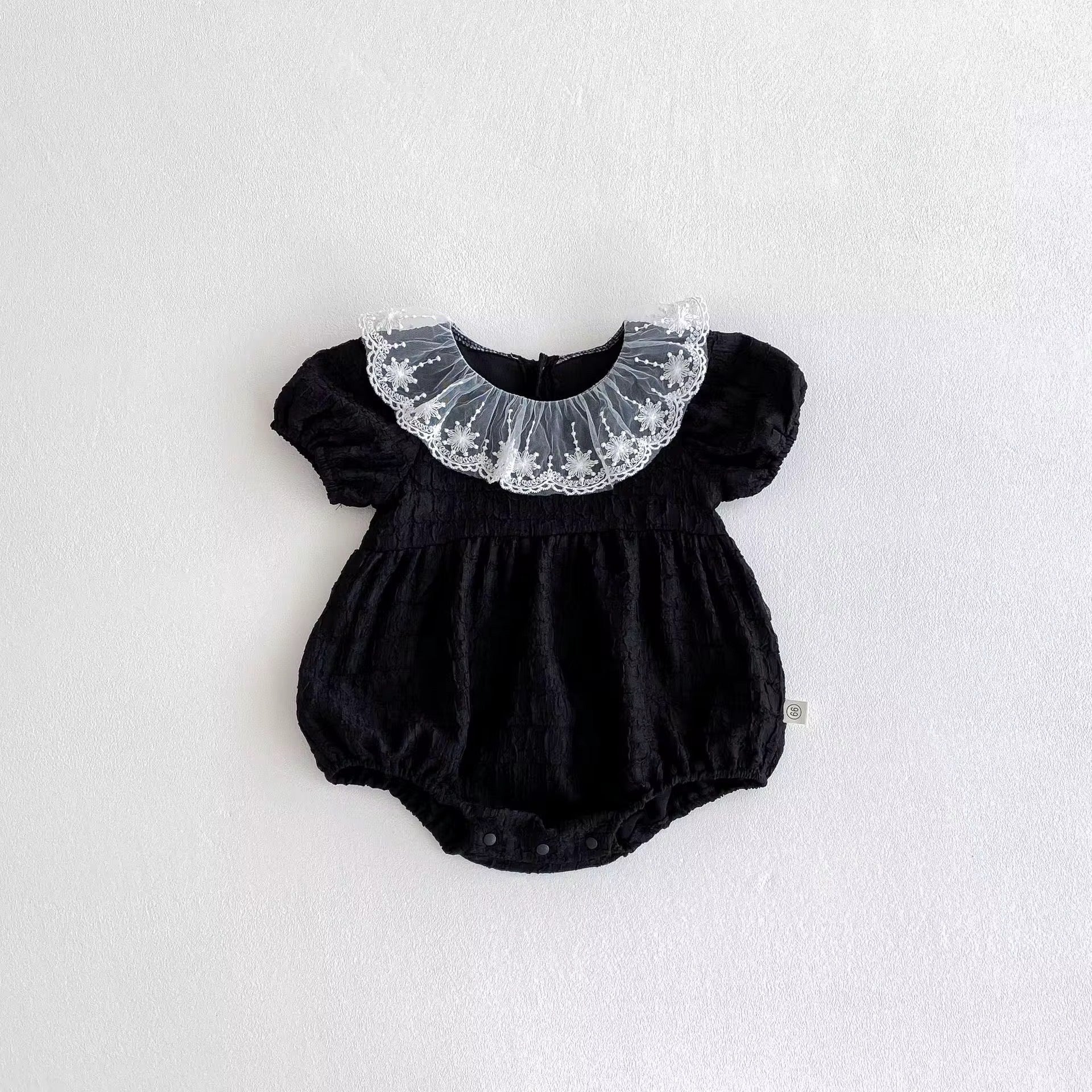 Baby Embriodery Mesh Frill Collar dress