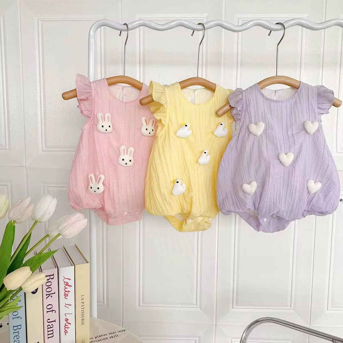 Baby girl 3D toy cotton romper