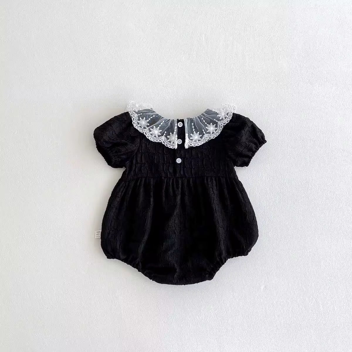 Baby Embriodery Mesh Frill Collar dress