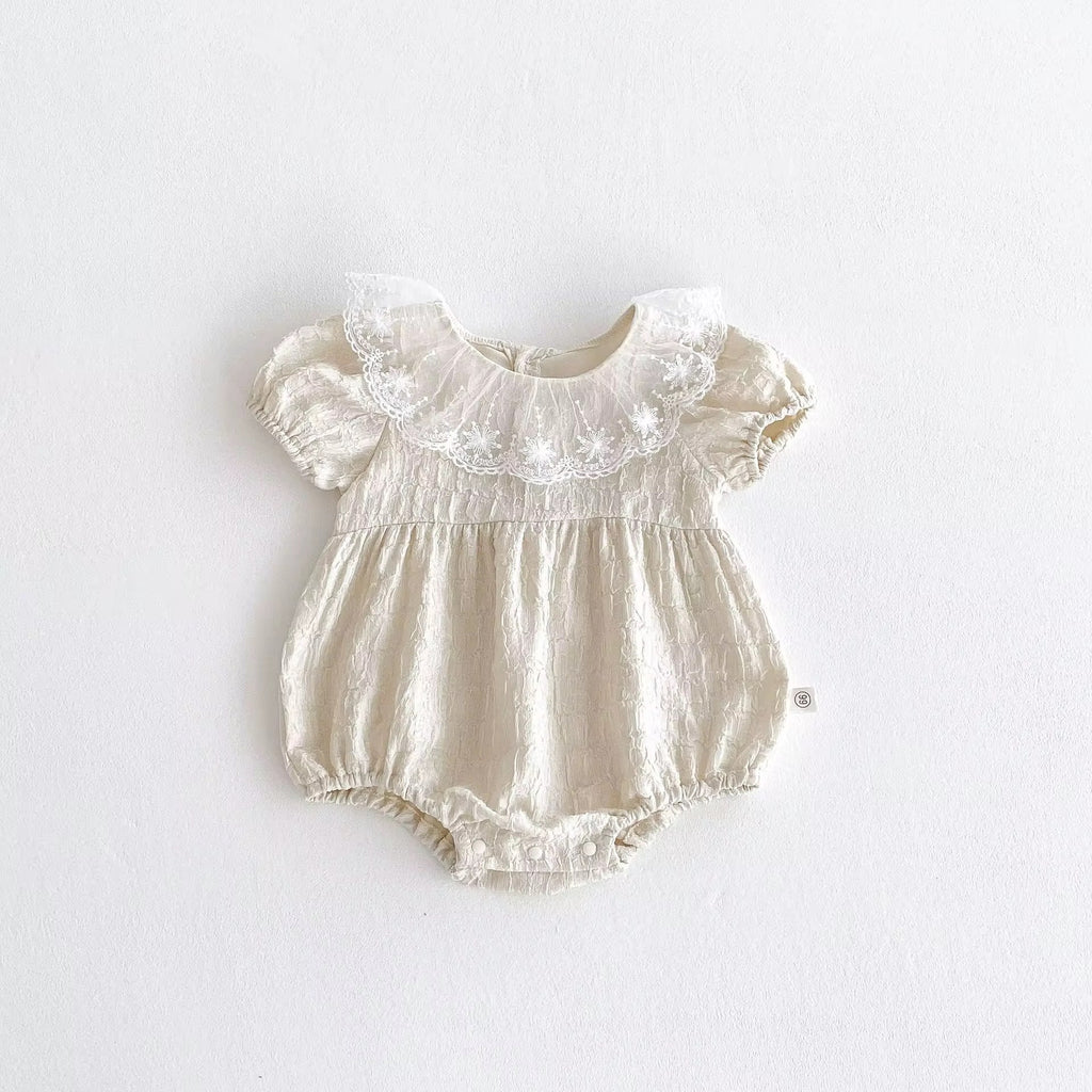 Baby Embriodery Mesh Frill Collar dress