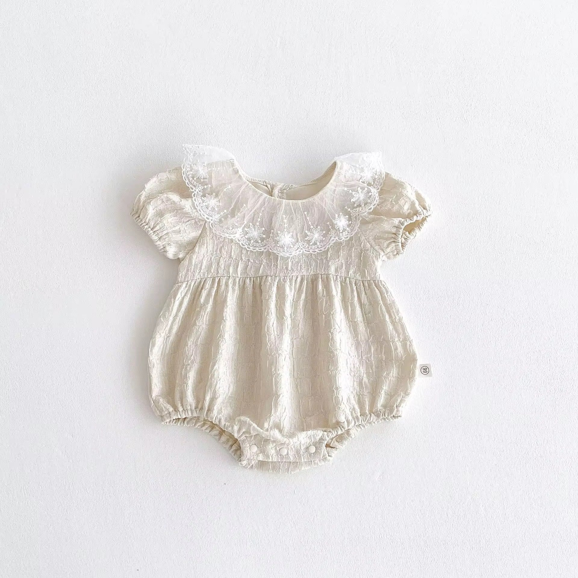 Baby Embriodery Mesh Frill Collar dress