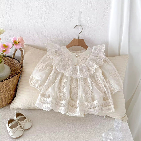 Mesh Embroidery Romper dress