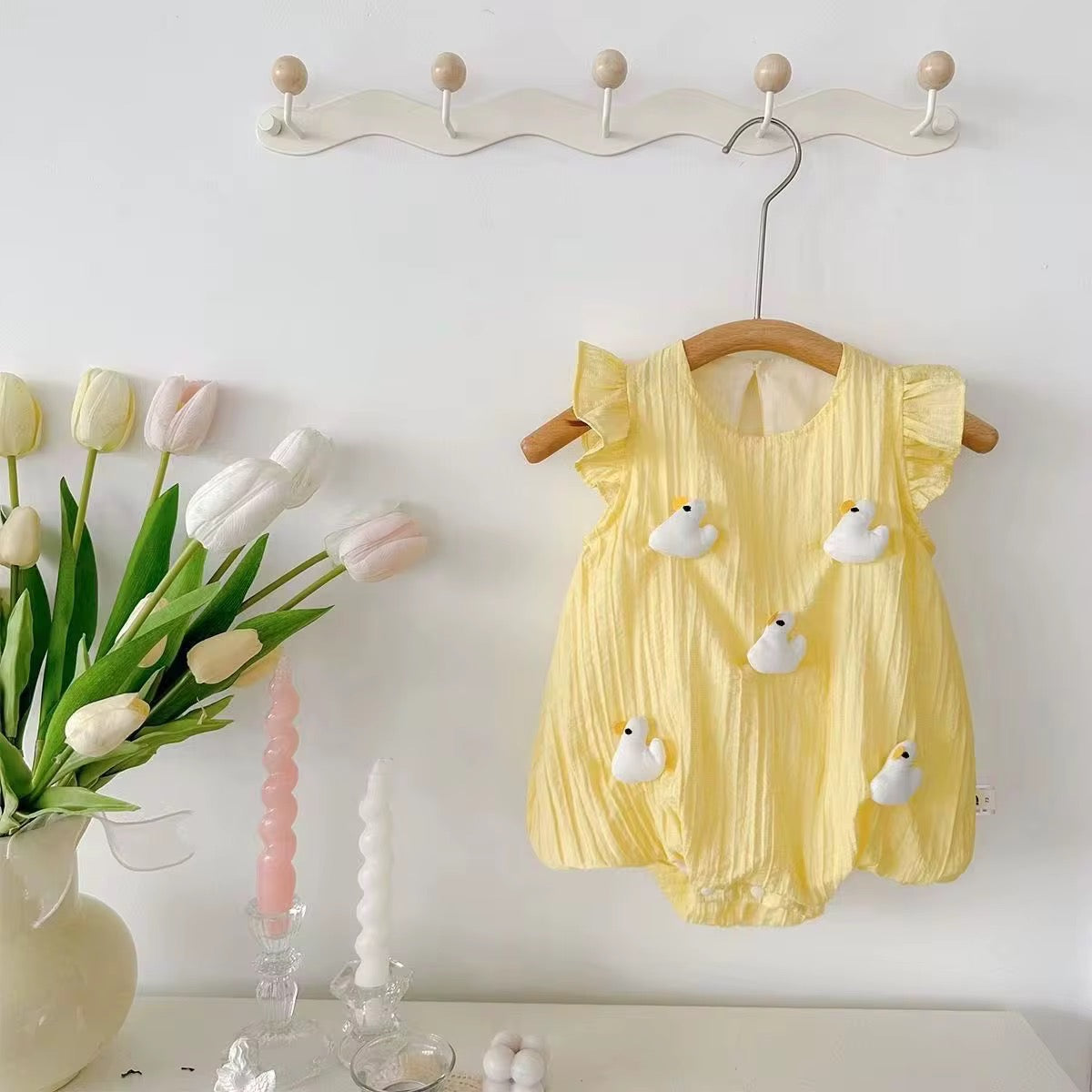 Baby girl 3D toy cotton romper